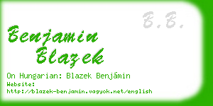 benjamin blazek business card
